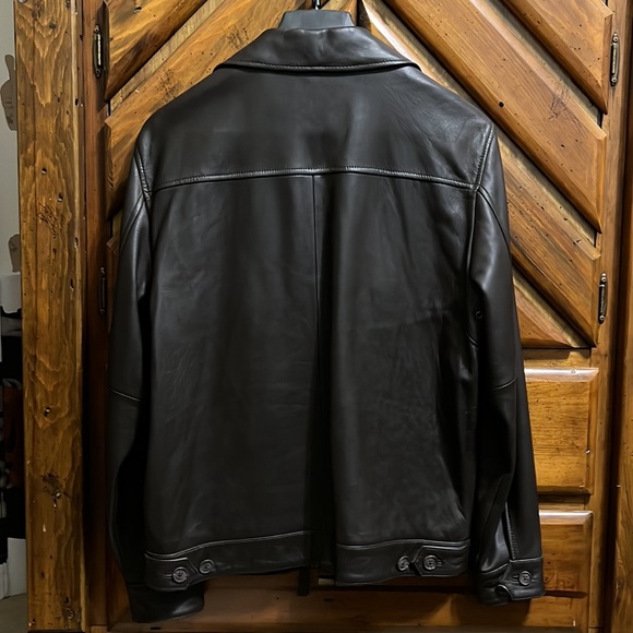 Mens lined leather jacket - Picture 2 of 8